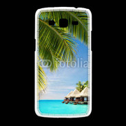 Coque Samsung Galaxy Grand2 Palmier et bungalow dans l'océan indien