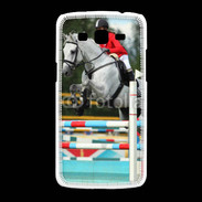 Coque Samsung Galaxy Grand2 Jumping Equitation cheval gris