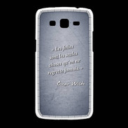 Coque Samsung Galaxy Grand2 Les Folies Bleu Citation Oscar Wilde