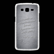 Coque Samsung Galaxy Grand2 Public génie Noir Citation Oscar Wilde