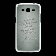 Coque Samsung Galaxy Grand2 Public génie Vert Citation Oscar Wilde