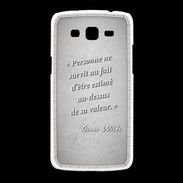 Coque Samsung Galaxy Grand2 Survie valeur Gris Citation Oscar Wilde