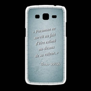 Coque Samsung Galaxy Grand2 Survie valeur Turquoise Citation Oscar Wilde