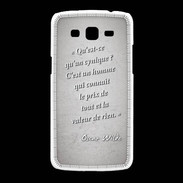 Coque Samsung Galaxy Grand2 Cynique Gris Citation Oscar Wilde