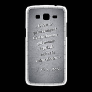 Coque Samsung Galaxy Grand2 Cynique Noir Citation Oscar Wilde