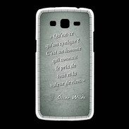 Coque Samsung Galaxy Grand2 Cynique Vert Citation Oscar Wilde