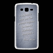 Coque Samsung Galaxy Grand2 Fatalité Bleu Citation Oscar Wilde