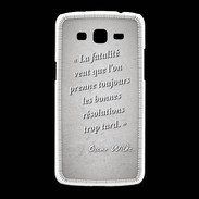 Coque Samsung Galaxy Grand2 Fatalité Gris Citation Oscar Wilde