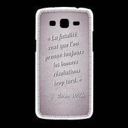 Coque Samsung Galaxy Grand2 Fatalité Rose Citation Oscar Wilde