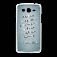 Coque Samsung Galaxy Grand2 Fatalité Turquoise Citation Oscar Wilde