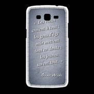 Coque Samsung Galaxy Grand2 Les vieux Bleu Citation Oscar Wilde