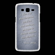 Coque Samsung Galaxy Grand2 Trop moderne Bleu Citation Oscar Wilde