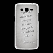Coque Samsung Galaxy Grand2 Ame nait Gris Citation Oscar Wilde