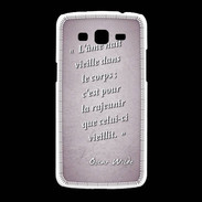 Coque Samsung Galaxy Grand2 Ame nait Rose Citation Oscar Wilde