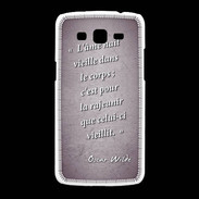 Coque Samsung Galaxy Grand2 Ame nait Violet Citation Oscar Wilde