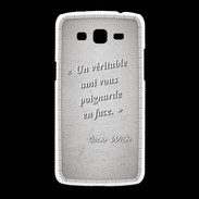 Coque Samsung Galaxy Grand2 Ami poignardée Gris Citation Oscar Wilde