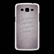 Coque Samsung Galaxy Grand2 Ami poignardée Violet Citation Oscar Wilde