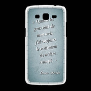 Coque Samsung Galaxy Grand2 Avis gens Turquoise Citation Oscar Wilde
