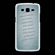 Coque Samsung Galaxy Grand2 Bons heureux Turquoise Citation Oscar Wilde
