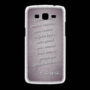 Coque Samsung Galaxy Grand2 Bons heureux Violet Citation Oscar Wilde