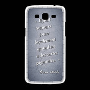 Coque Samsung Galaxy Grand2 Cartes gagnantes Bleu Citation Oscar Wilde