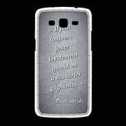 Coque Samsung Galaxy Grand2 Cartes gagnantes Noir Citation Oscar Wilde