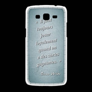 Coque Samsung Galaxy Grand2 Cartes gagnantes Turquoise Citation Oscar Wilde