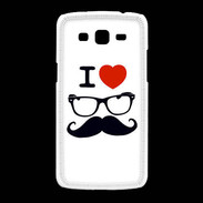 Coque Samsung Galaxy Grand2 I love Lunette Moustache