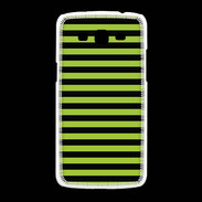 Coque Samsung Galaxy Grand2 rayures noires et vertes