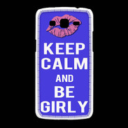 Coque Samsung Galaxy Grand2 Keep Calm Girly Bleu