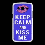 Coque Samsung Galaxy Grand2 Keep Calm Kiss me Bleu