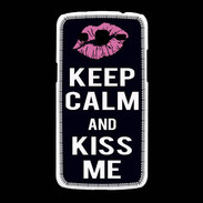 Coque Samsung Galaxy Grand2 Keep Calm Kiss me Noir