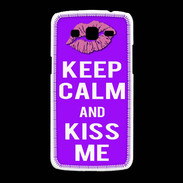Coque Samsung Galaxy Grand2 Keep Calm Kiss me Violet