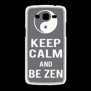Coque Samsung Galaxy Grand2 Keep Calm Be Zen Gris