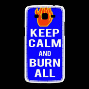 Coque Samsung Galaxy Grand2 Keep Calm Burn Bleu