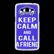 Coque Samsung Galaxy Grand2 Keep Calm Call friend Bleu