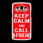 Coque Samsung Galaxy Grand2 Keep Calm Call friend Rouge