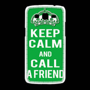 Coque Samsung Galaxy Grand2 Keep Calm Call friend Vert