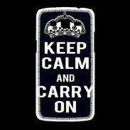 Coque Samsung Galaxy Grand2 Keep Calm Carry on Noir