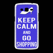 Coque Samsung Galaxy Grand2 Keep Calm Go Shopping Bleu