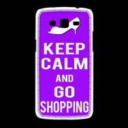 Coque Samsung Galaxy Grand2 Keep Calm Go Shopping Violet