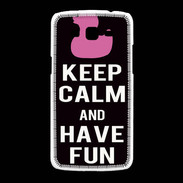 Coque Samsung Galaxy Grand2 Keep Calm Have fun Noir