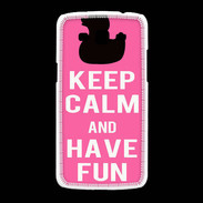 Coque Samsung Galaxy Grand2 Keep Calm Have fun Rose