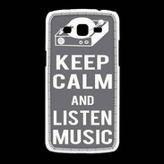 Coque Samsung Galaxy Grand2 Keep Calm Listen music Gris