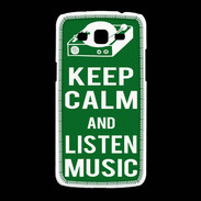 Coque Samsung Galaxy Grand2 Keep Calm Listen music Vert