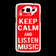 Coque Samsung Galaxy Grand2 Keep Calm Listen music Rouge