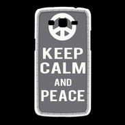 Coque Samsung Galaxy Grand2 Keep Calm Peace Gris