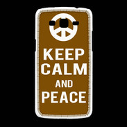 Coque Samsung Galaxy Grand2 Keep Calm Peace Marron