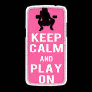 Coque Samsung Galaxy Grand2 Keep Calm Play on Rose