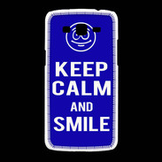 Coque Samsung Galaxy Grand2 Keep Calm Smile Bleu